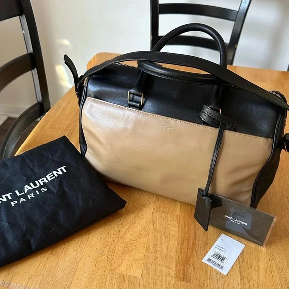 Yves Saint Laurent Classic Duffle 6 Handbag 2Way Color Block calfskin Leather - Picture 13 of 15